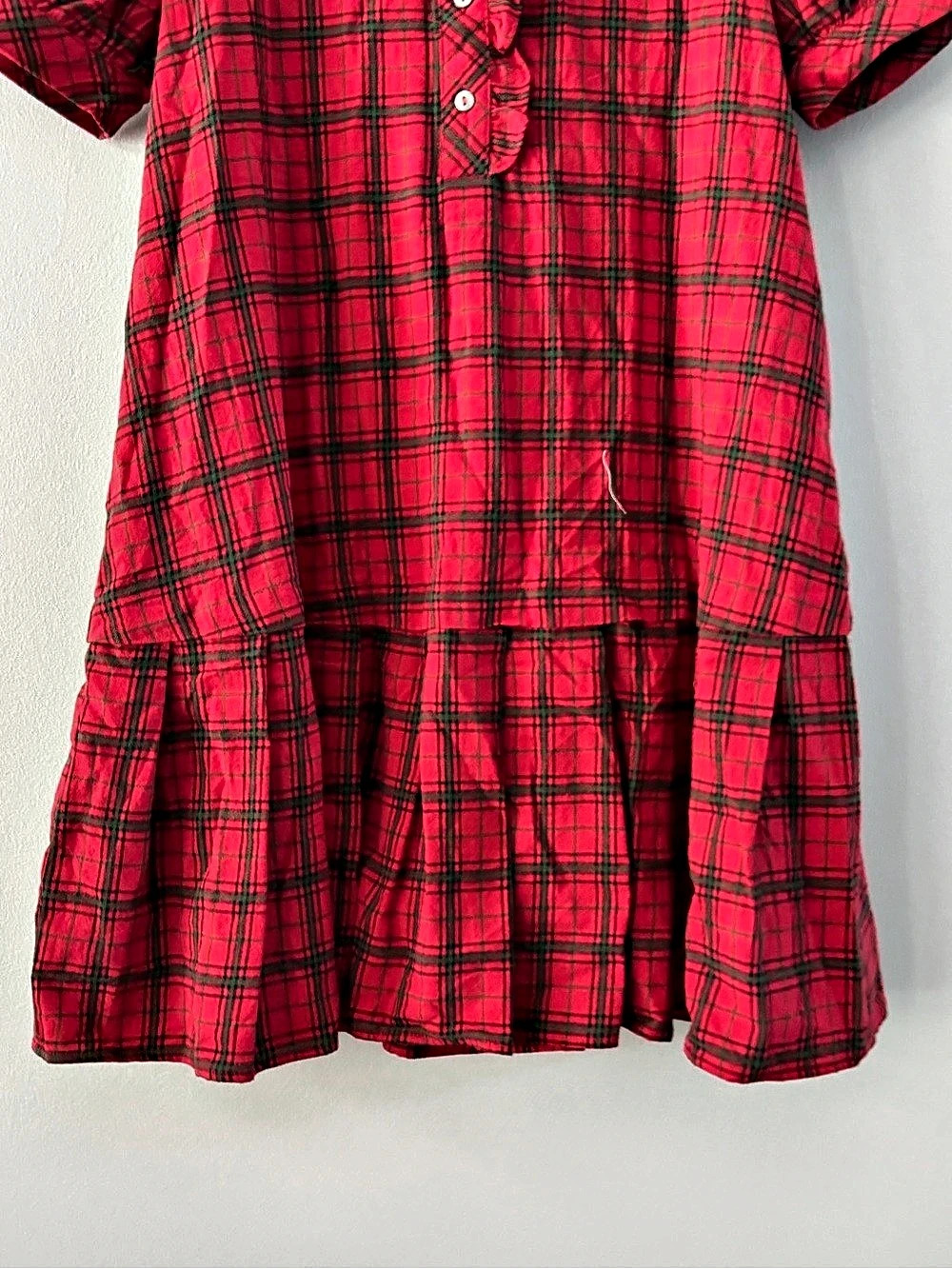 ENTRO Red Plaid Ruffle Dress - Picture 4 of 6